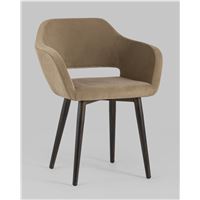Стул с подлокотниками Саймон велюр капучино