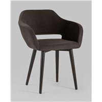 Стул с подлокотниками Саймон велюр темно-коричневый