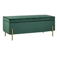 Банкетка Тюдор с ящиком велюр зеленый