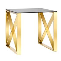 Журнальный стол 55*55 КРОСС золото стекло smoke