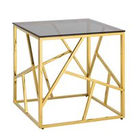 Журнальный столик 55*55 АРТ ДЕКО золото стекло smoke