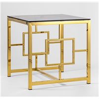 Журнальный столик 55*55 БРУКЛИН стекло smoke сталь золото