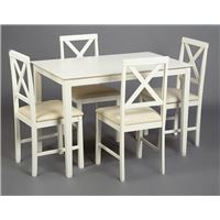 Обеденный комплект Хадсон (стол + 4 стула)/Hudson Dining Set Pure white