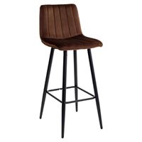 Барный стул DERRY G062-10 шоколадный, велюр М-City
