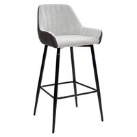 Барный стул PUNCH светло-серый меланж FC-01/ экокожа антрацит RU-08 М-City