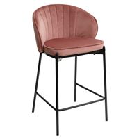 Полубарный стул WENDY BLUVEL-52 PINK (H=65cm), велюр М-City