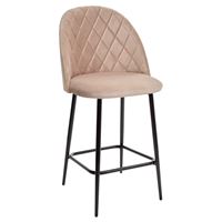 Полубарный стул НИРВАНА, цвет бежевый B-05, велюр / черный каркас H=63cm М-City