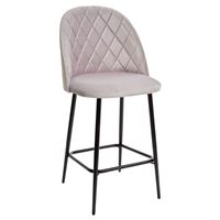 Полубарный стул НИРВАНА, цвет светло-серый B-24, велюр / черный каркас H=63cm М-City