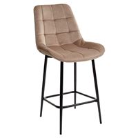 Полубарный стул ХОФМАН, цвет светло-коричневый B-06, велюр / черный каркас H=63cm М-City