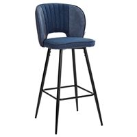Барный стул HADES TRF-06 полночный синий, ткань/ RU-03 синяя сталь, PU М-City