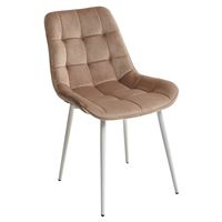 Стул ХОФМАН, цвет светло-коричневый B-06, велюр, 2шт./1к / белый каркас М-City