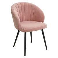 Стул Зефир Teddy 026 Розовый, велюр / черный каркас M-City