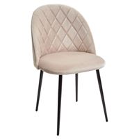 Стул НИРВАНА, цвет светло-бежевый B-02, велюр / черный каркас М-City
