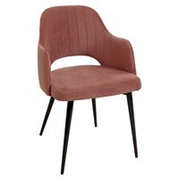 Стул FANTINE-LA РОЗОВЫЙ #15, велюр / черный каркас М-City
