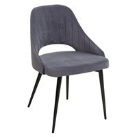 Стул FANTINE-LS СЕРЫЙ #27, велюр / черный каркас М-City