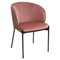 Стул DIANA BLUVEL-52 PINK, велюр/ черный каркас М-City