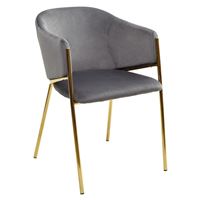 Стул DILL BLUVEL-14 GREY, велюр/ золотой каркас, М-City