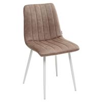 Стул DUBLIN MF-06 теплый серый, ткань микрофибра / белый каркас M-City