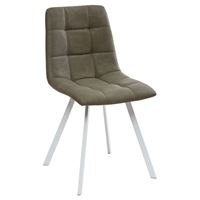 Стул CHILLI SQUARE RU-04 экокожа хаки, PU/ белый каркас М-City