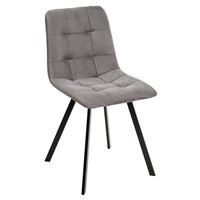 Стул CHILLI-Q SQUARE светло-серый #26, велюр / черный каркас М-City