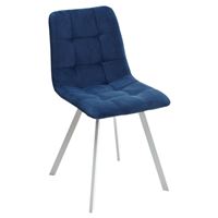 Стул CHILLI-Q SQUARE синий #29, велюр / белый каркас М-City