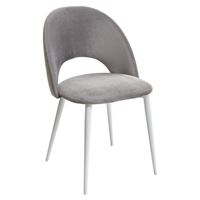 Стул MAX светло-серый #26, велюр / белый каркас М-City
