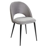 Стул MAX светло-серый #26, велюр / черный каркас М-City