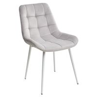 Стул ХОФМАН, цвет светло-серый #H09, велюр / белый каркас 4 шт./1 к М-City