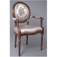 Кресло "Милорд-15" (Темный орех+патина /ткань Luiza Mocco)