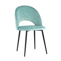 Стул Меган велюр с ромбами пыльно-голубой