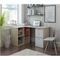 Угловой стол Прайм-80 дуб сонома / белый