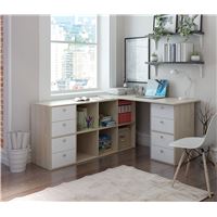 Угловой стол Прайм-82 дуб сонома / белый