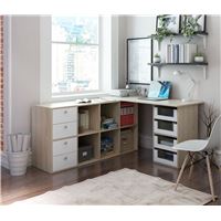 Угловой стол Прайм-83 дуб сонома / белый