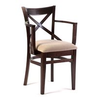 Кресло полумягкое "Соло" венское (Тон 8 Венге / ткань:Вивальди 04)