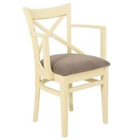 Кресло полумягкое "Соло" венское (Тон 10 Слоновая кость RAL 1015 / ткань:Бренди латте)