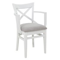 Кресло полумягкое "Соло" венское (Тон 9 Эмаль белая / ткань:Вивальди 06)