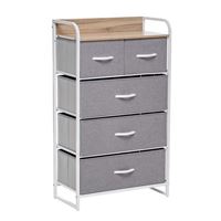 Комод "Ноа" 5 ящиков (каркас Белый / Светло-серый)
