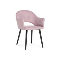 Стул Апри микровелюр розовый / черный глянец