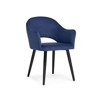 Стул Апри микровелюр темно-синий / черный глянец