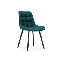 Стул Челси велюр морская волна / черный
