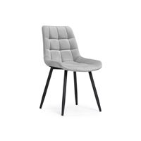 Стул Челси велюр светло-серый / черный