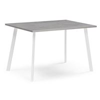 Стол деревянный Тринити Лофт 120х80х75 25 мм бетон / белый матовый