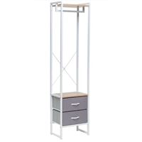 Комод "Ноа" с вешалкой (каркас Белый / Светло-серый)