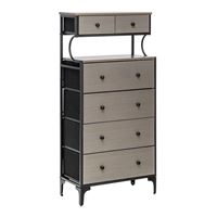 Комод Деймос 6 ящиков (каркас черный/ящики Серый) Комод