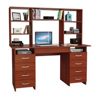 Стол компьютерный Милан-10Я, с ящиком и надставкой орех итальянский