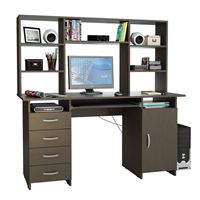 Стол компьютерный Милан-7П, с полкой и надставкой венге