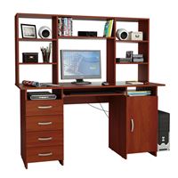 Стол компьютерный Милан-7П, с полкой и надставкой орех итальянский