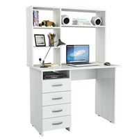 Стол письменный Милан, с надставкой белый