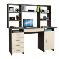 Стол письменный Милан-7Я, с ящиком и надставкой венге / дуб молочный