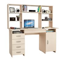 Стол письменный Милан-7Я, с ящиком и надставкой дуб молочный